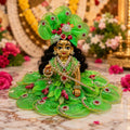 Premium Green Floral Laddu Gopal Poshak | Designer Pearl & Stone Work Shringar Dress