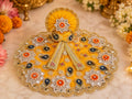 Premium Yellow Laddu Gopal Poshak | Designer Floral & Pearl Work Krishna Shringar Dress
