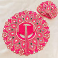 Hot Pink Lotus Laddu Gopal Poshak | Designer Pearl & Mirror Work Krishna Dress with Mukut